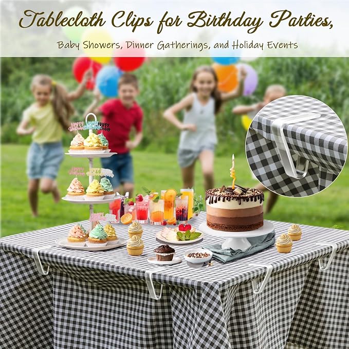 24 Pcs Clear Tablecloth Clips for Indoor Outdoor Tables, Plastic Table Cloth - Image 7