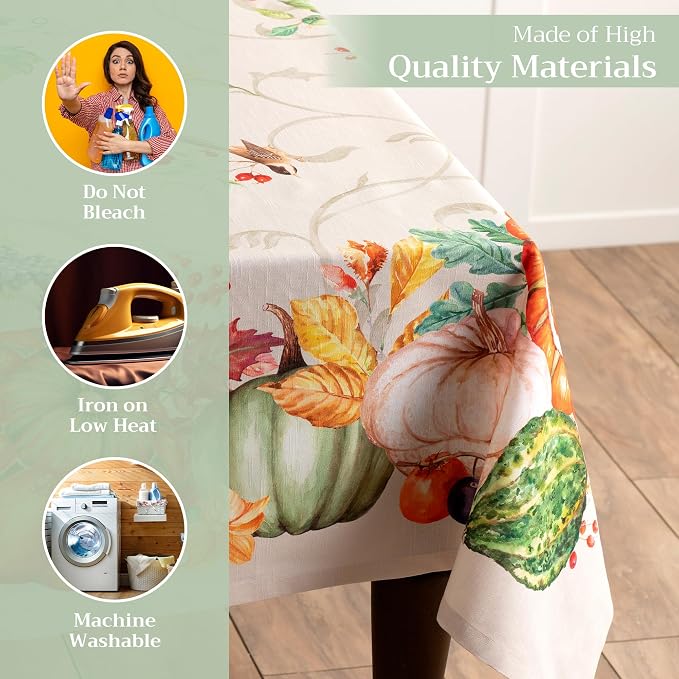 Maison d' Hermine Table Cloth Square Table 100% Cotton 60 x 60 Inches Fall - Image 3