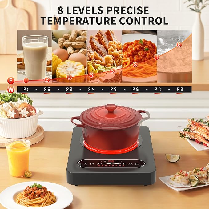 Single Burner Electric Cooktop, 110V 1800W Electric Stove Top - Image 5