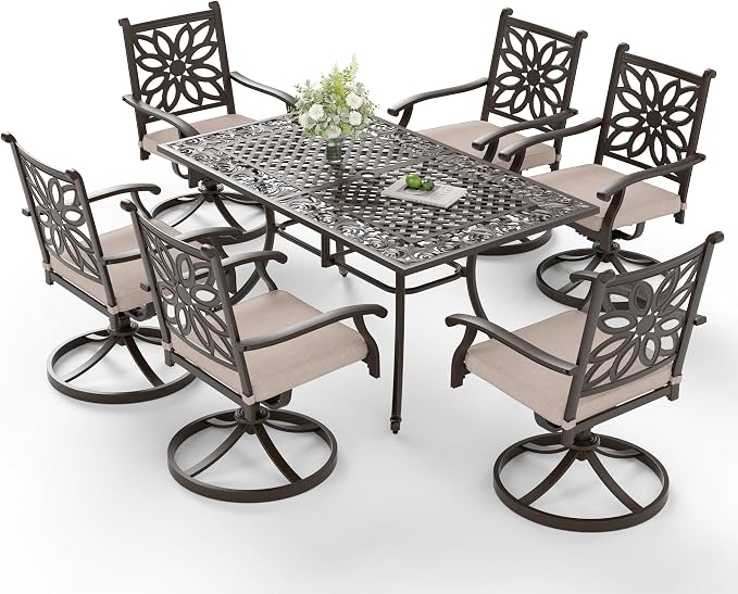 Sophia & William 7 Pieces Cast Aluminium Patio Dining Set by SophiaWilliam