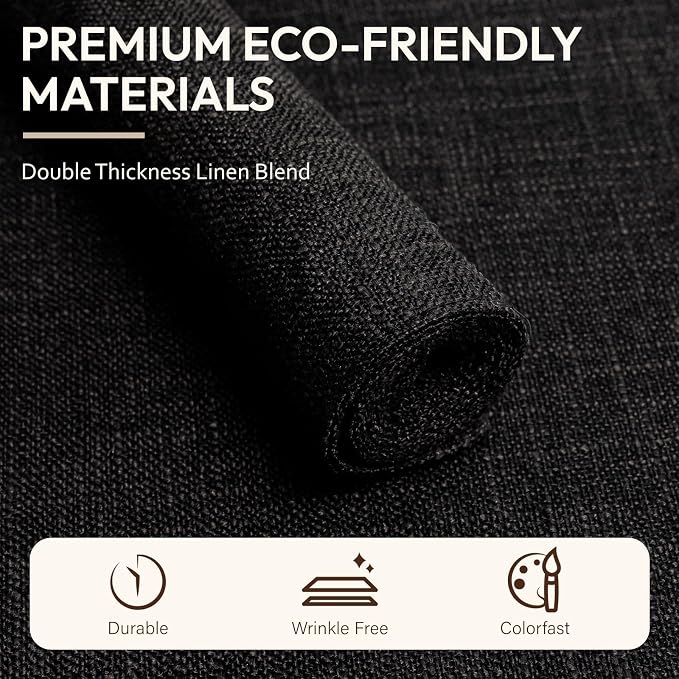 Blue Forest Placemats Set of 6, Dual-Layered Thickened Faux Linen Cloth Place - Image 2