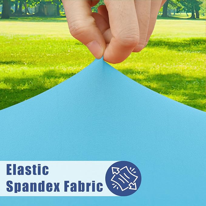 Spandex 8 Foot Rectangle Table Cloth 6 Pack, Elastic Fitted Tablecloths - Image 2