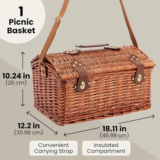Juvale Picnic Basket for 4 People - Image 4