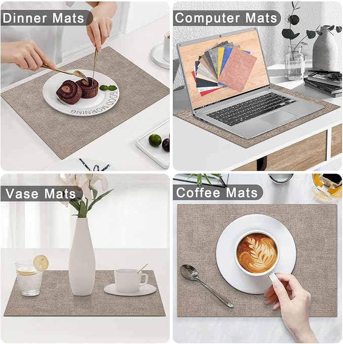 Homaxy Faux Leather Heat Resistant Placemats - Image 6