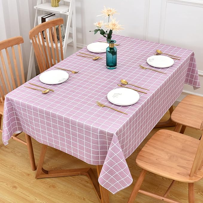 Romanstile Rectangle Vinyl Tablecloth, 100% Waterproof Oil-Proof Checkered - Image 2