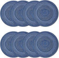 PIGCHCY Round Placemats Set of 8 Round Table Placemats Braided Cotton Place by PIGCHCY