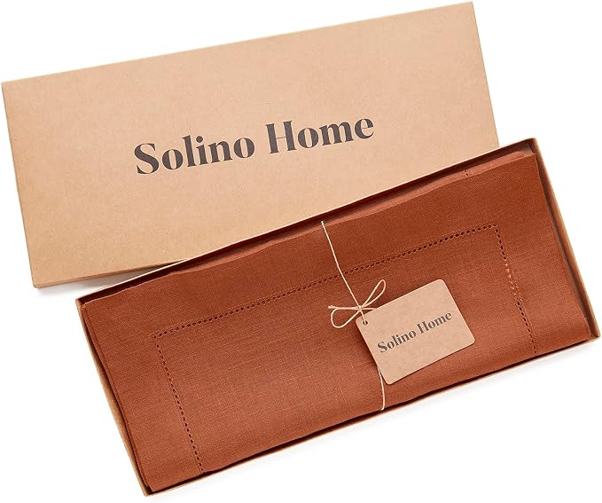 Solino Home Linen Cinnamon Hemstitch Table Runner 48 Inches - Image 5
