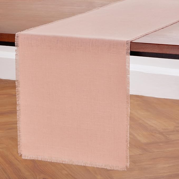 Solino Home Misty Pink Linen Table Runner 60 Inches by SolinoHome