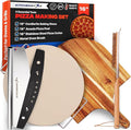 KitchenStar 16-inch Pizza Making Set, Acacia Wood Pizza Peel, Pizza Cutter by Kitchenstar