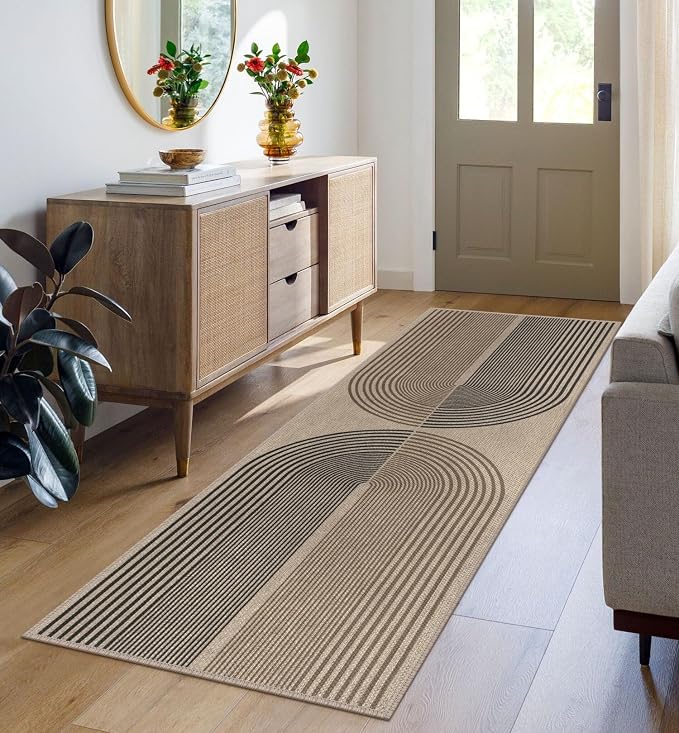 Easy Jute Rainbow Runner Rug, 2x6 Washable Rugs Runner by Rugalia