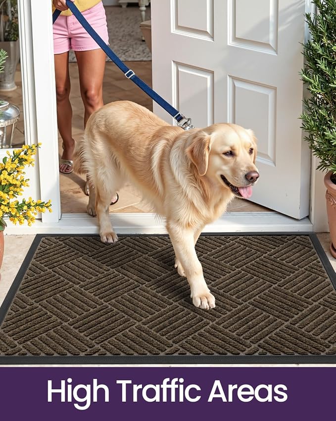 DEXI Front Door Mat Outside Entrance, 3x5 ft Rubber Entry Doormat Heavy Duty - Image 7
