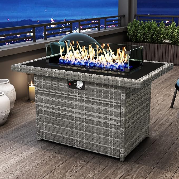 44 Inch Propane Gas Fire Pits Table by KHOLH