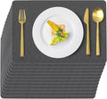 Vinyl Placemats Set of 12 Faux Leather 100% Waterproof Wipeable Washable Place by Uolr