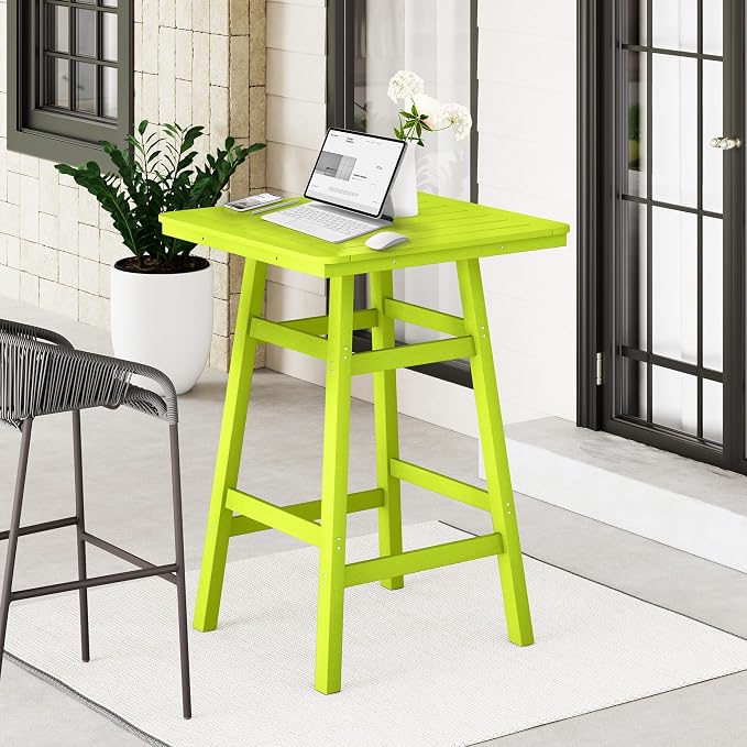 Costaelm Outdoor Bar Table, Patio Bistro Dining Pub Table - Image 8