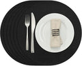 Myir JUN Round Placemats, Dual Sided Faux Leather Place Mats Set of 6 by MyirJUN