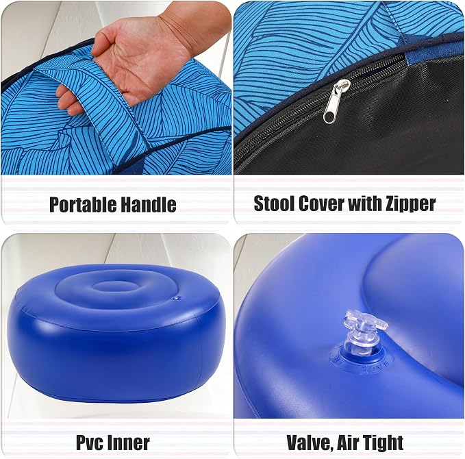 UPWELL Waterproof Inflatable Outdoor Ottoman Pouf, Portable Patio Footrest - Image 5