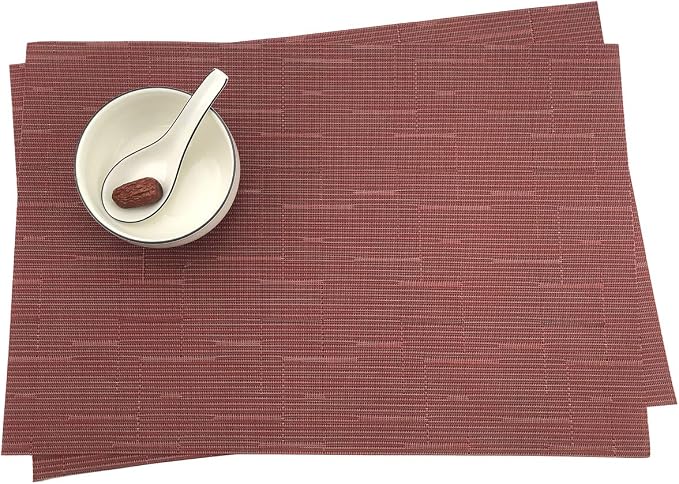 Gugrida Placemats PVC Table Mats Woven Vinyl Placemats - Image 4