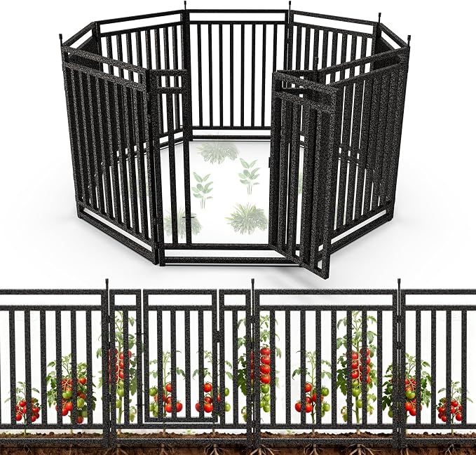 Garden Fence 32in x 18ft, 7 Panels + 1 Gate, Durable Outdoor Yard Barrier by Petorldog