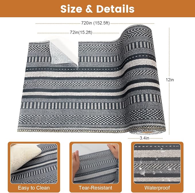 20 Pieces Boho Disposable Table Runners Roll 12x72 Inch, Non-Woven Waterproof - Image 2