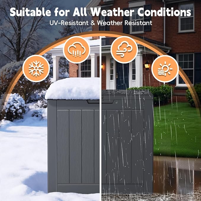 Mars Villa 31 Gallon Deck Box, Waterproof Weatherproof and UV Resistant Resin - Image 6