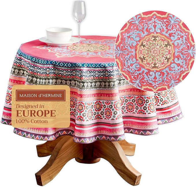 Maison d' Hermine Table Cloth Round Table 100% Cotton 69 Inches Fall Tablecloth by MaisondHermine