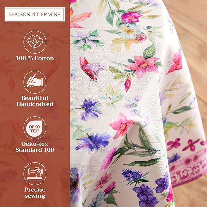 Maison d' Hermine Table Cloth Round Table 100% Cotton 69 Inches Tablecloth - Image 2