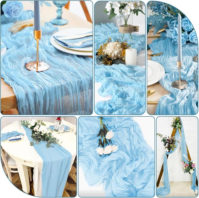 20 Packs Cheesecloth Table Runner 10FT Long Boho Gauze Fabric Table Runner - Image 3
