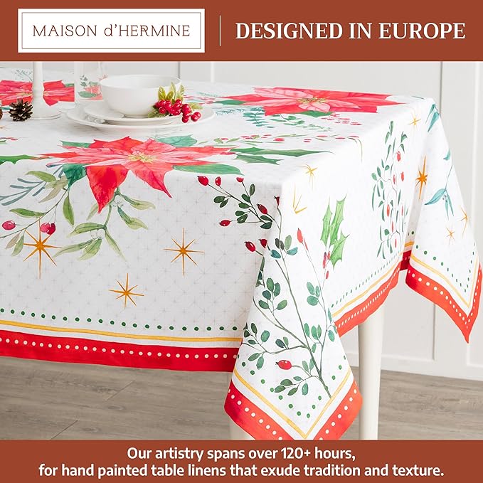 Maison d' Hermine Table Cloth Square Table 100% Cotton 60 x 60 Inches Fall - Image 2