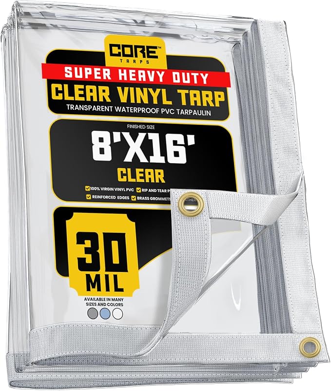 Core Tarps 30 Mil Extreme Heavy Duty Clear Tarp by CoreTarps