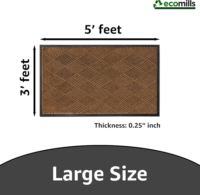 Ecomills Deluxe Diamond Entrance Door Mat, X-Large Heavy Duty Absorbent Rubber - Image 3