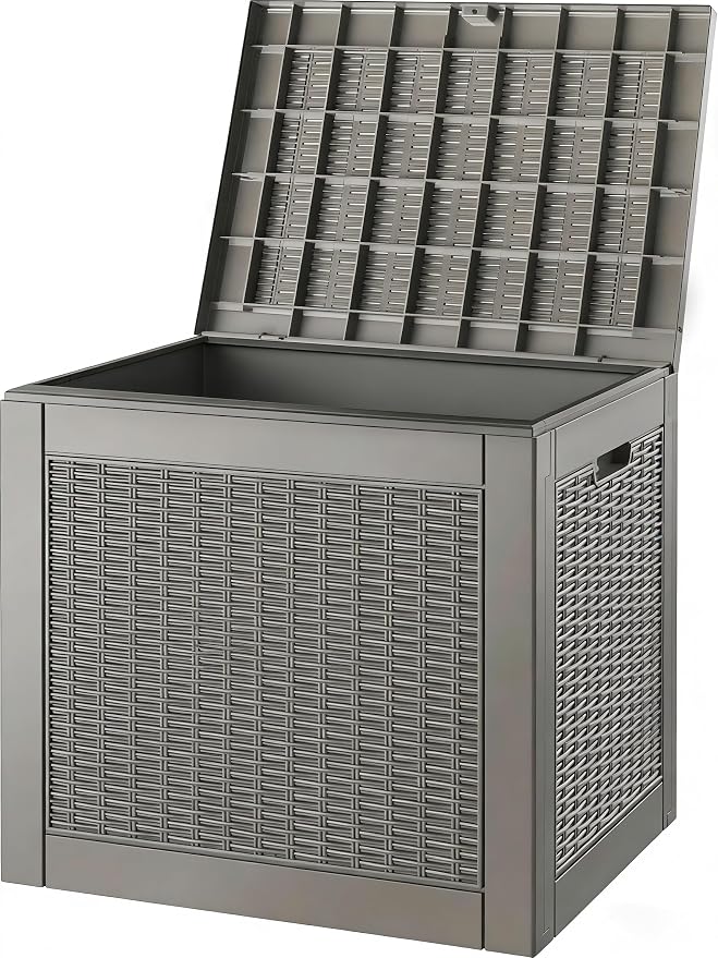 31 Gallon Outdoor Storage Deck Box Waterproof, Garden Tool, Backyard Cushion by WTFGO