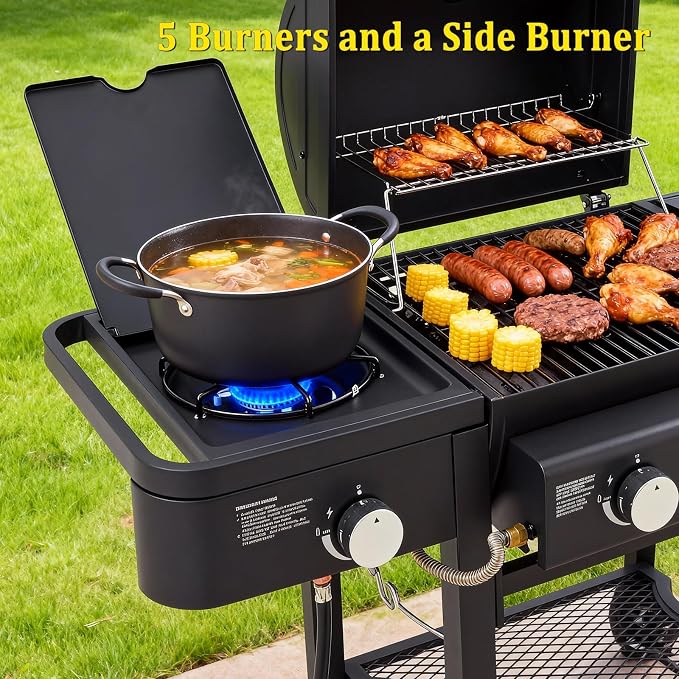 Unovivy 5-Burner Propane Gas Grill and Griddle Combo - Image 3