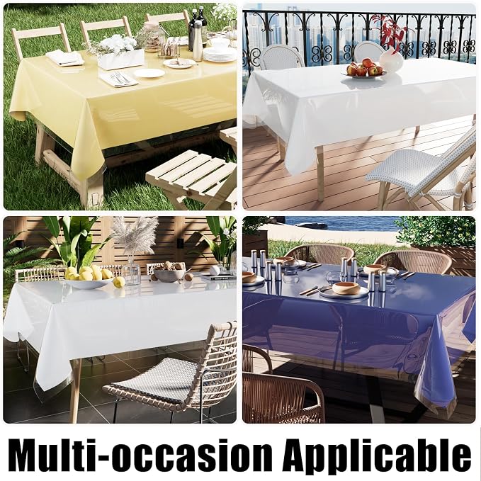 Smiry Rectangle Table Cloth 54x78 Inch, Waterproof Wipeable Vinyl Tablecloths - Image 6