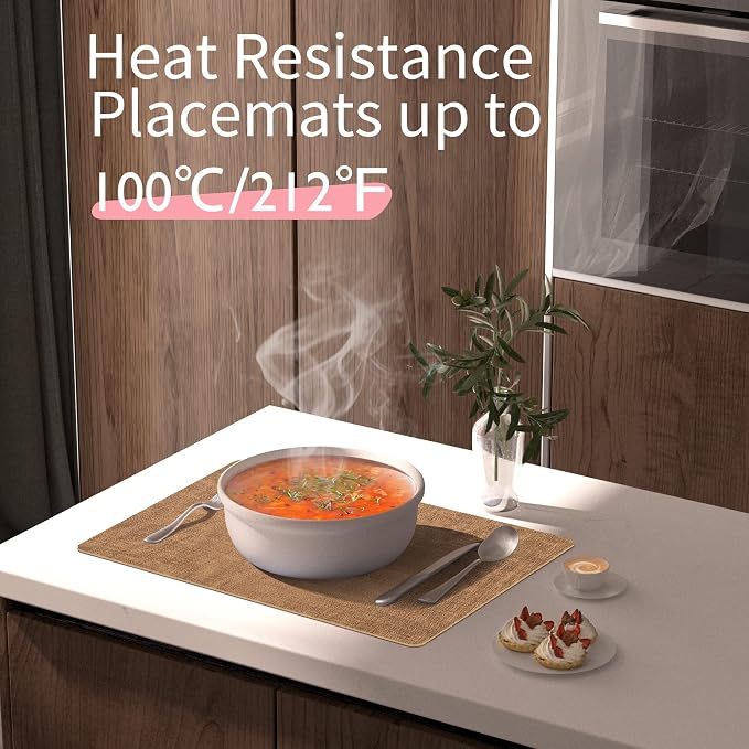 Maxpearl 8-Piece PU Leather Placemats – Durable, Heat Resistant & Wipeable - Image 4