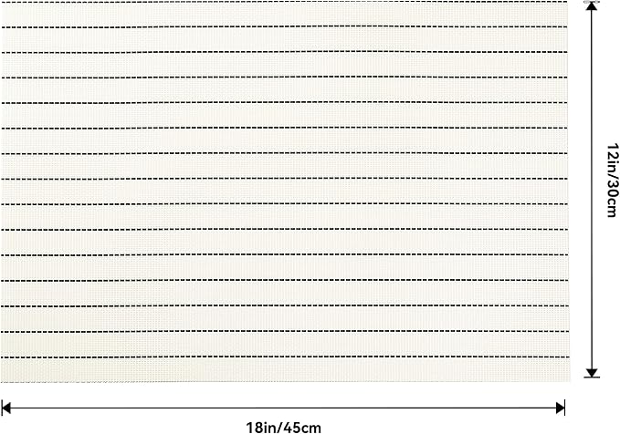 Leetaltree White with Black Stripes Placemats Set of 12 - Image 7
