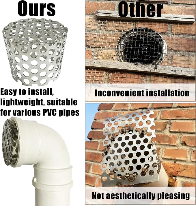 PVC Termination Cap Stainless Steel Mesh Screen Vent Cover, - Image 4