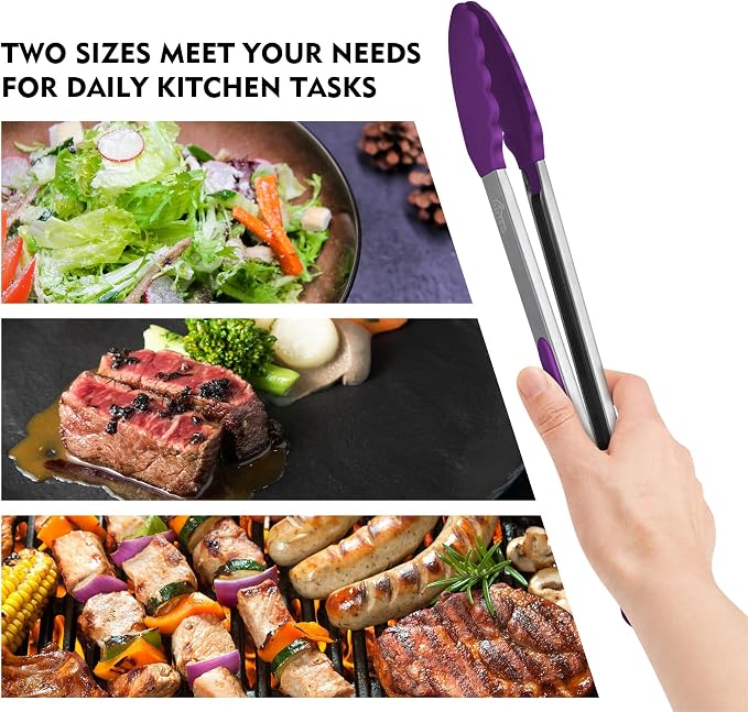 HOTEC Premium Stainless Steel Locking Kitchen Tongs - Image 8