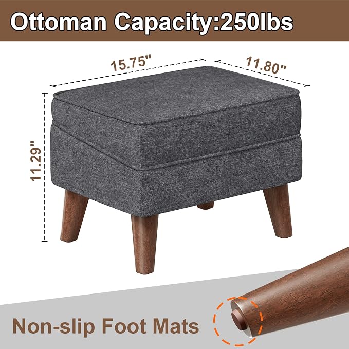 Small Footstool Ottoman with Storage, Ottoman Foot Rest, Modern Foot Stool with - Image 2