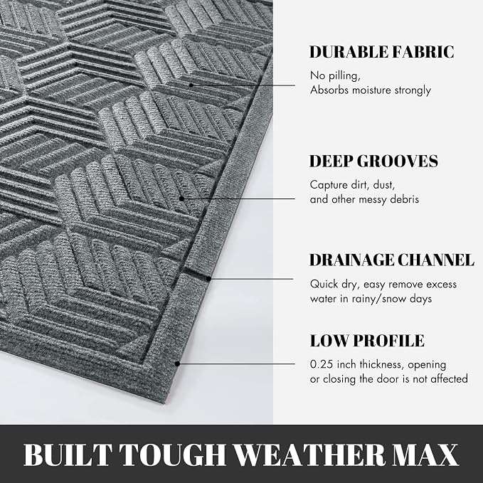 Yimobra Large Door Mat 47x24, All-Season Waterproof Outdoor Mats - Image 4