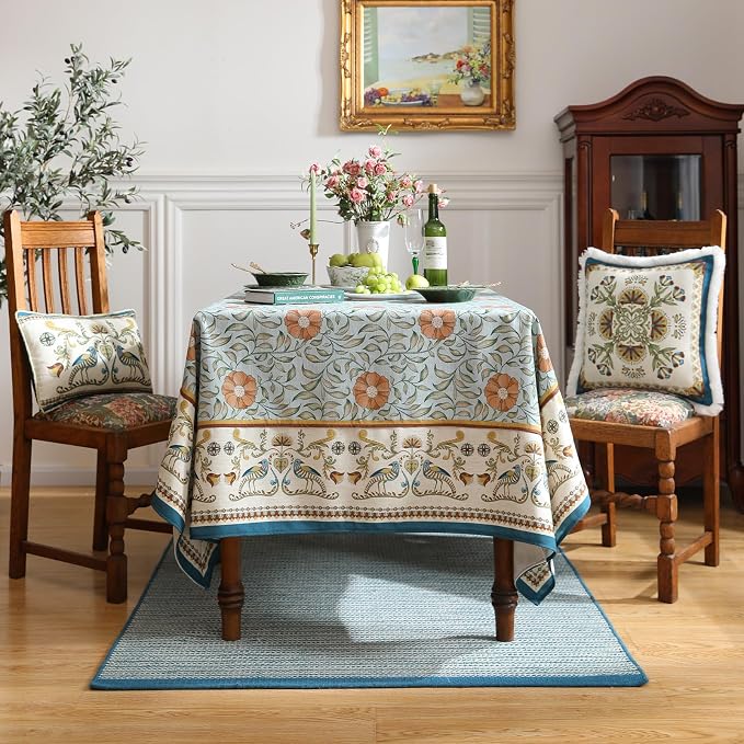 patdrea Designer French Linen Blue Tablecloth - Image 9