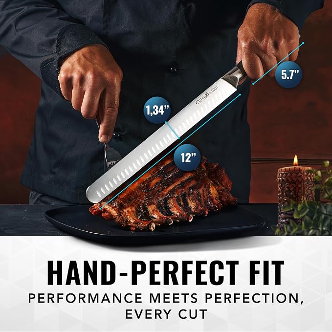 Cutluxe Brisket Knife – 12" Carving & Slicing Knife - Image 6