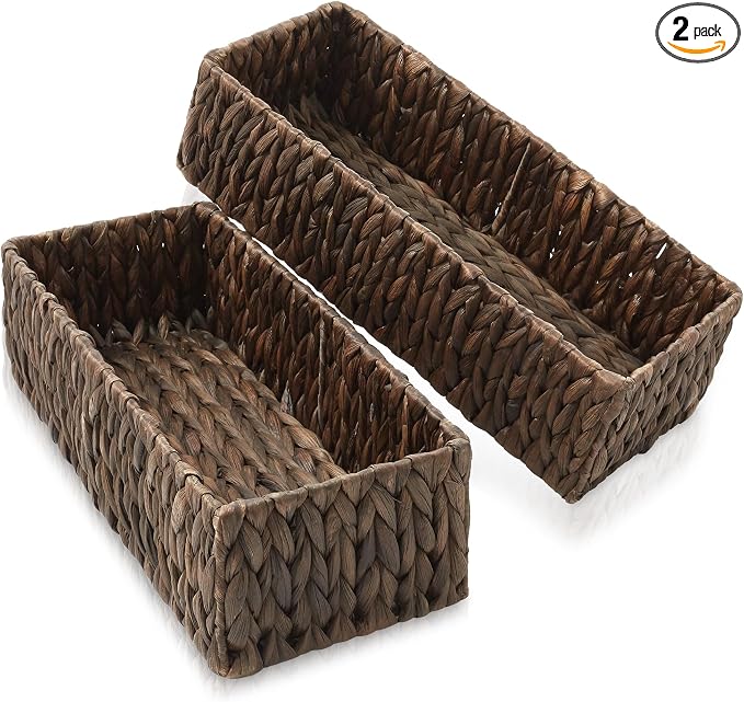 Casafield Set of 2 Bathroom Storage Baskets, Espresso by Casafield