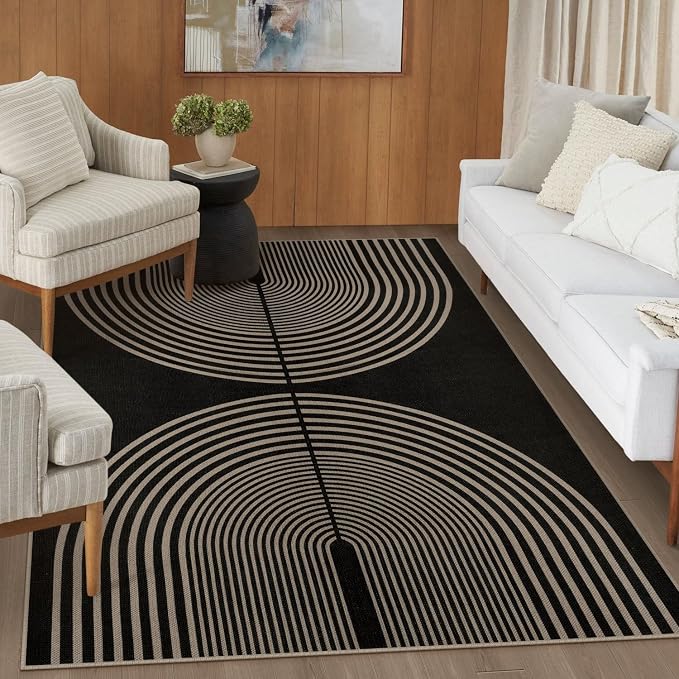 Easy Jute Indoor Outdoor 5x7 Area Rug, Non-Slip Boho Farmhouse Bedroom Rug - Image 5