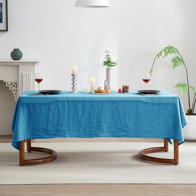 EVERLY 100% Pure Linen Rectangle Tablecloths 60x84Inches - Image 2