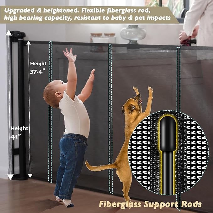 200" Retractable Baby Gates Extra Wide - Image 2