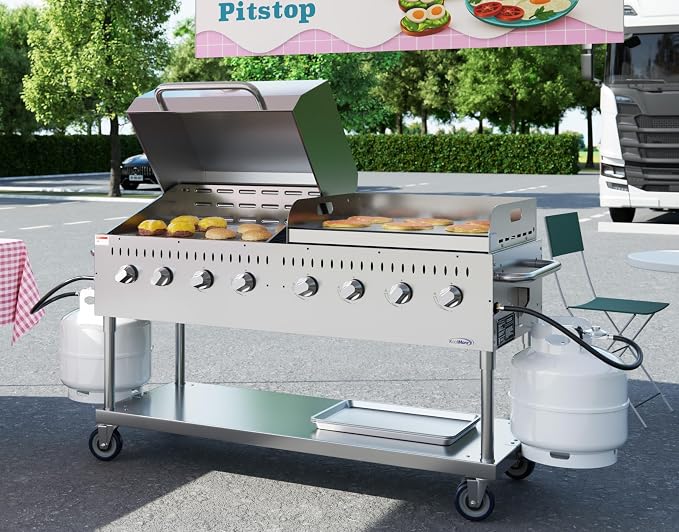 60 in. 8-Burner Commercial Outdoor Propane Gas Grill - Image 5