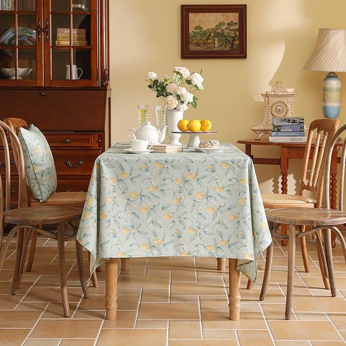 patdrea Designer Linen Green Tablecloth - Image 3