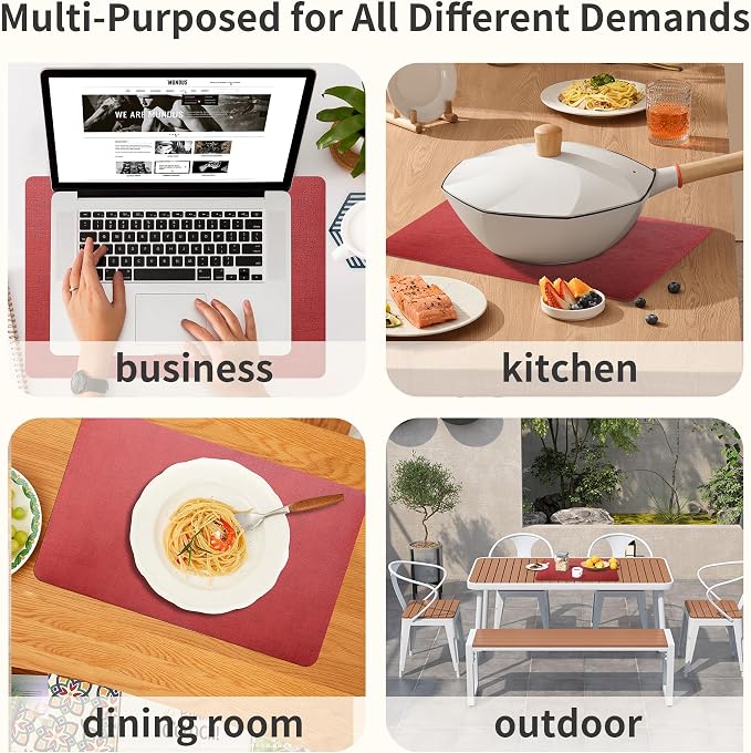 Maxpearl Faux Leather Placemats Set of 4, Waterproof - Image 8
