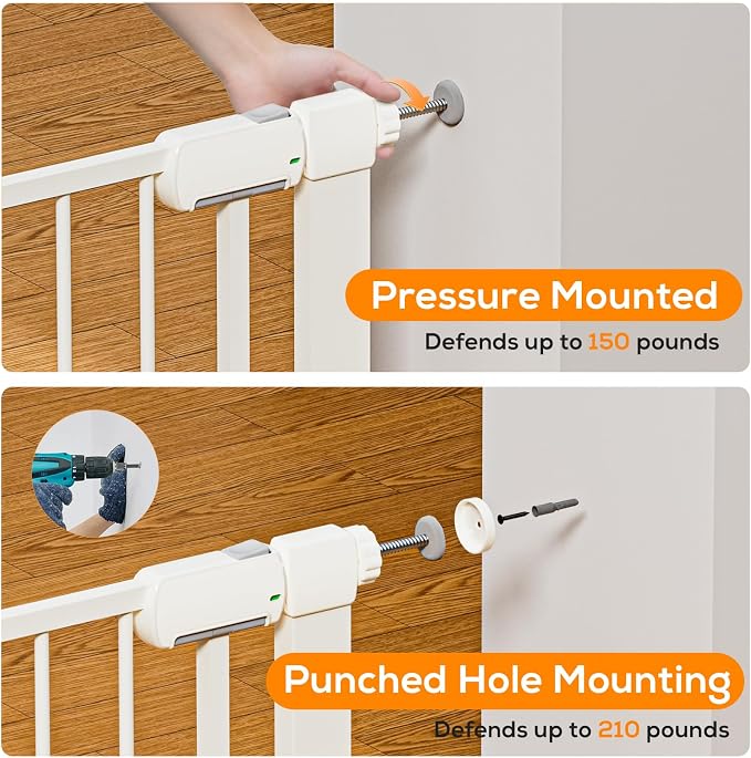 29.5-46" Baby Gate for Stairs, Baby Safety Essentials, Auto Close Gate for - Image 8