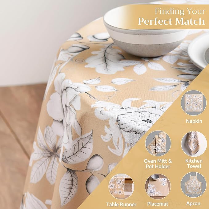 Maison d' Hermine Table Cloth Round Table 100% Cotton 69 Inches Fall Tablecloth - Image 5